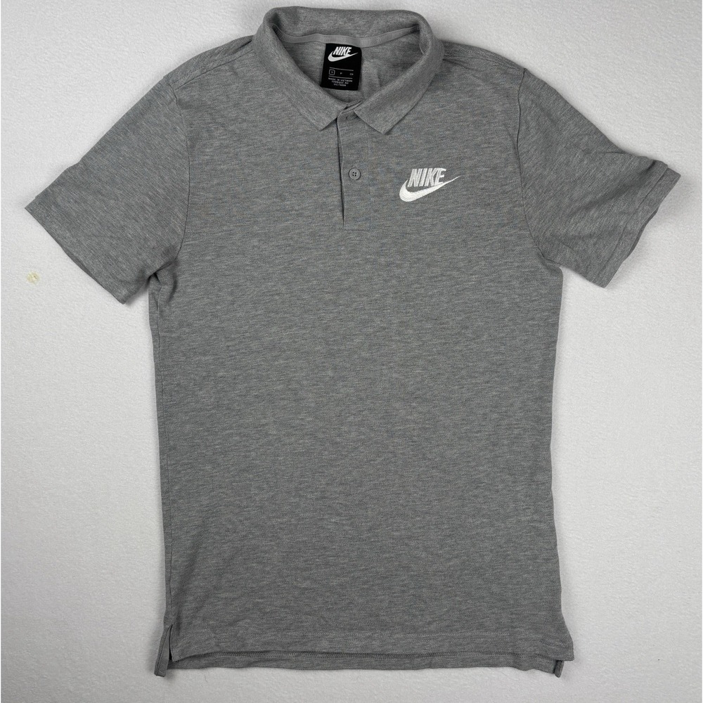 Nike Men's Gray Polo Shirt Size Small 909746 063 Short Sleeve Cotton Blend